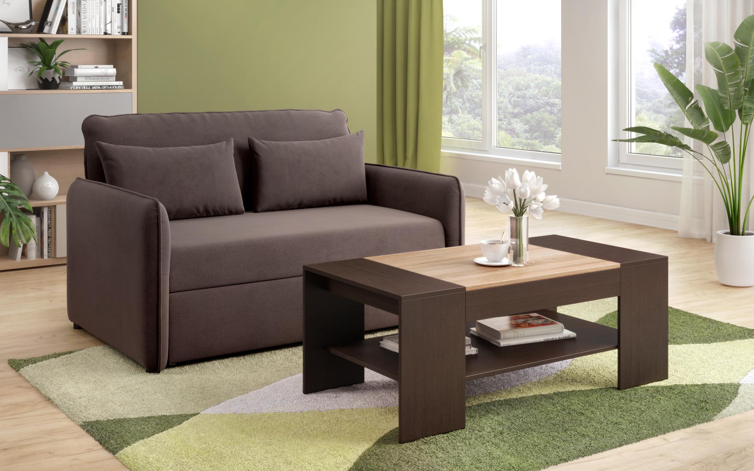 Canapea extensibila Genoa, maro inchis  2